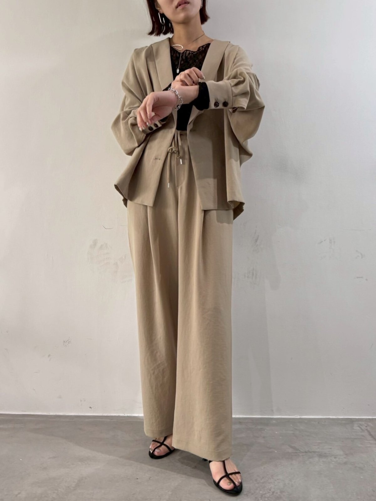 cafune】 535416 drape washer dolman jacket | s