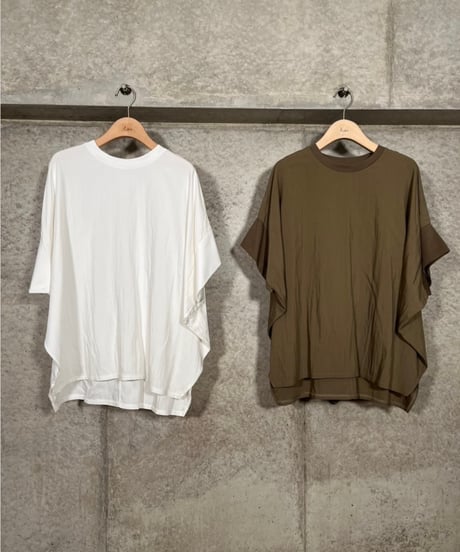 【RILATO 】  R25319 オーバーサイズ布帛Tシャツ