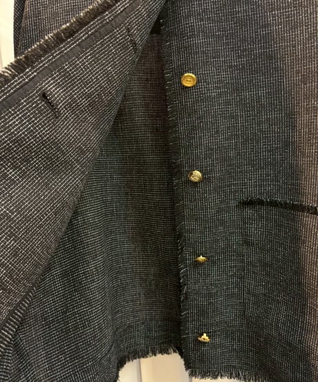 【cafune】615401 mesh tweed no collar jacket