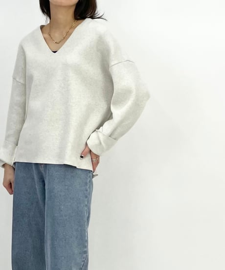 【cafune】435981 sweat knit Vneck pullover