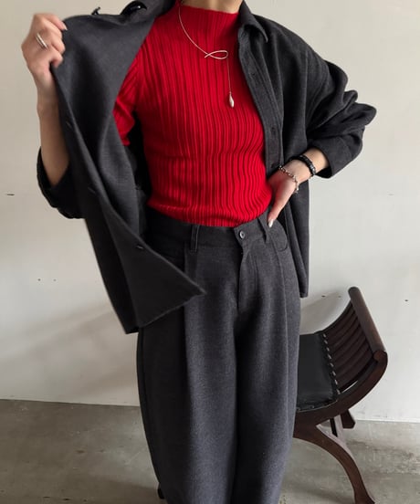【cafune】545903 TWEEDY polyester back tuck shirt