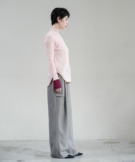 【Lallia Mu 26AW】  2613411 バイカラープリーツシアーニット
