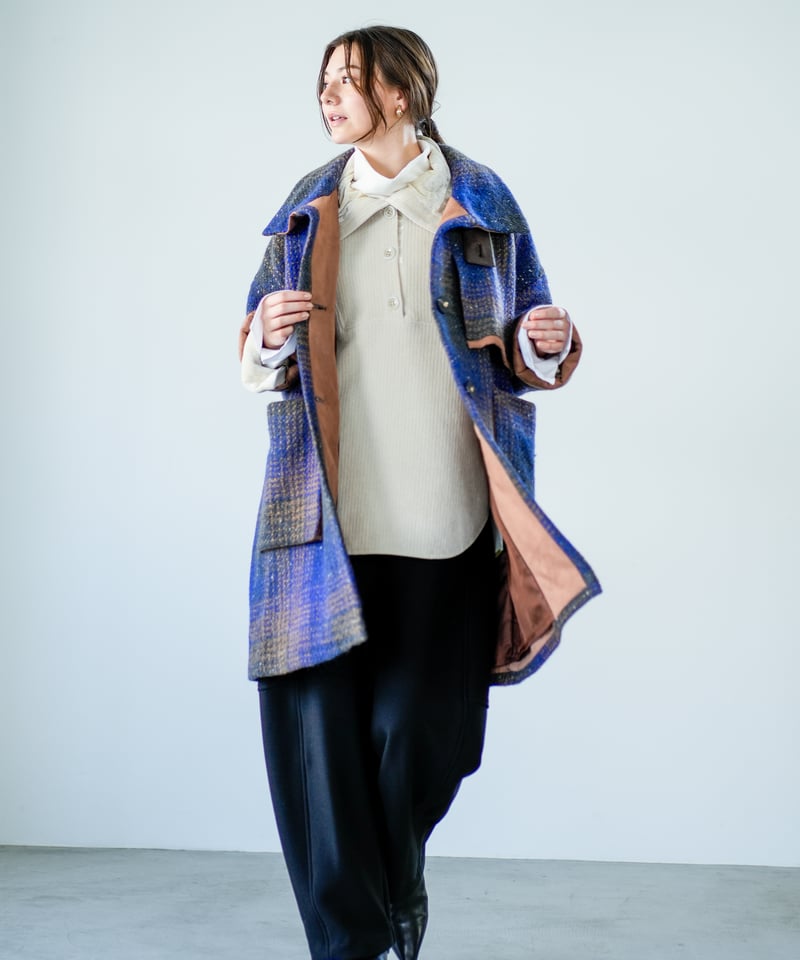 Lallia Mu 26AW】2614177 スノーネップチェックコート | selects