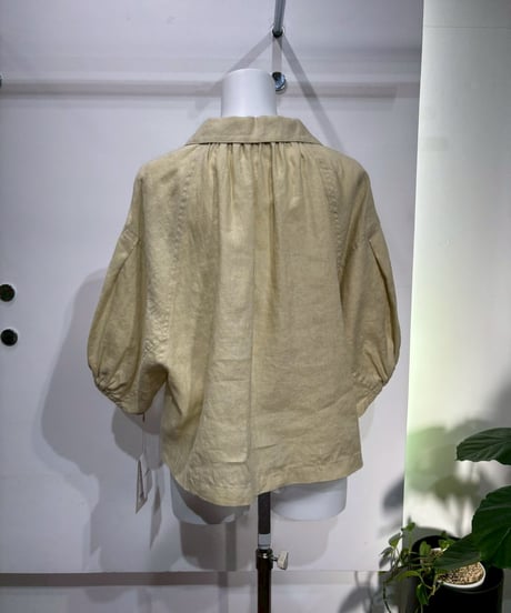 【cafune】625906　French linen form sleeve pullover
