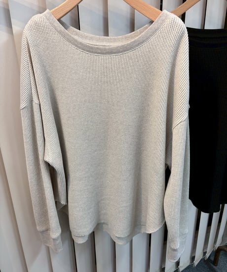 【cafune】615907 waffle relax pullover