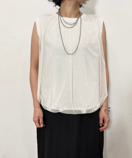 【siro de labonte 26SS】 R623201　balloon vest　2way着用可能　／　tulle docking