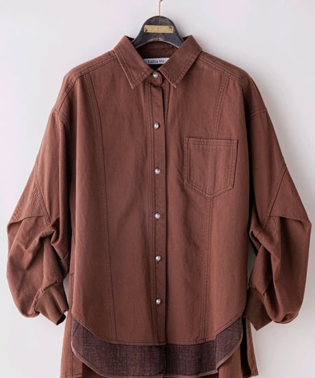【Lallia Mu 26AW】  2613670 2wayスリーブデニムシャツ
