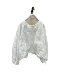 【ayane 26AW】  856769 シャーリング生地ジップアップブルゾン