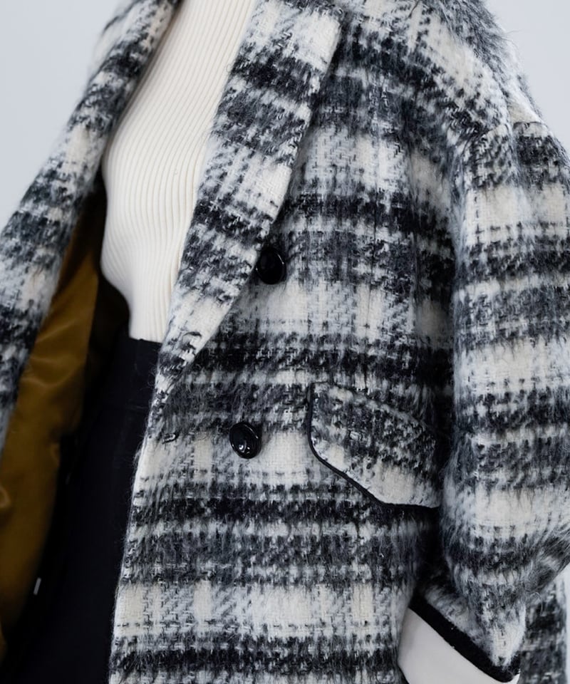 Lallia Mu 25AW】2514223 ミックスツイードオーバージャケット