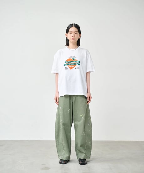 【KHA:KI】 MIL26HPT3251 (BEIGE) PAINT OVAL WIDE TROUSERS