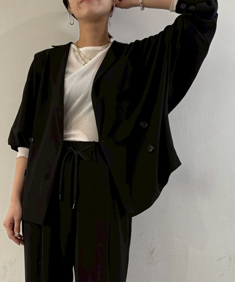 cafune カフネ ドルマンドレープワッシャージャケット ブラック cafune】 535416 drape washer dolman jacket | s