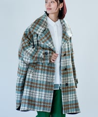 【Lallia Mu 26AW】2614181 スタンドカラーチェックコート