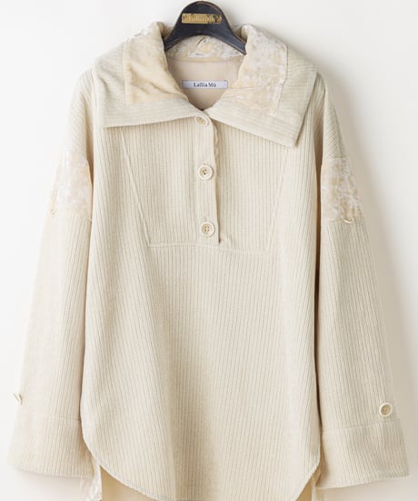 【Lallia Mu 26AW】2614512 クォーターリブジャージープルオーバー