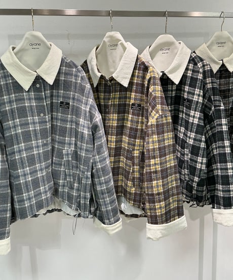 【ayane 26AW】  856714　チェック柄裏キルトブルゾン