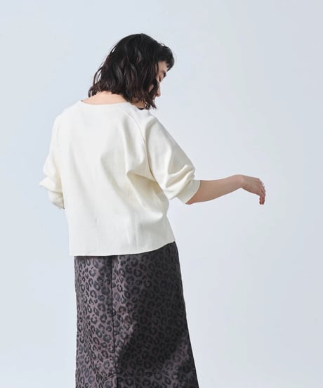 【kha:KI】MIL25FCS3467 HONEYCOMB 8th SLEEVE TOP