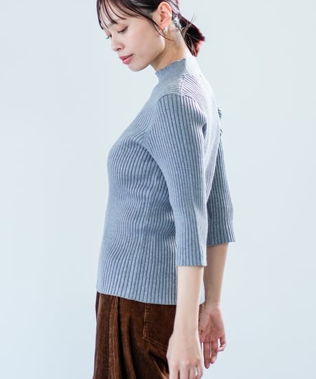 【Lallia Mu 26AW】2614434 デタッチカフリブニット