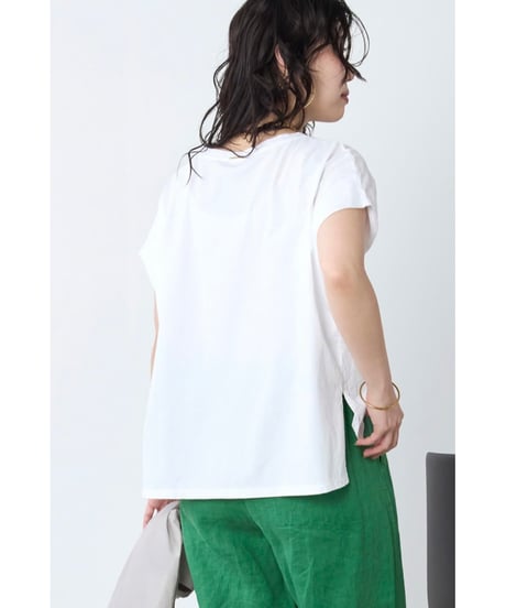 【MICA&DEAL】 0126209182 ラメロゴプリントターンバックスリーブT-shirt