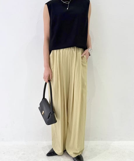 【cafune】525906 mat stretch georgette tuck blouse