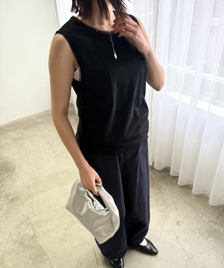 【cafune】525922 tulle combi tank top