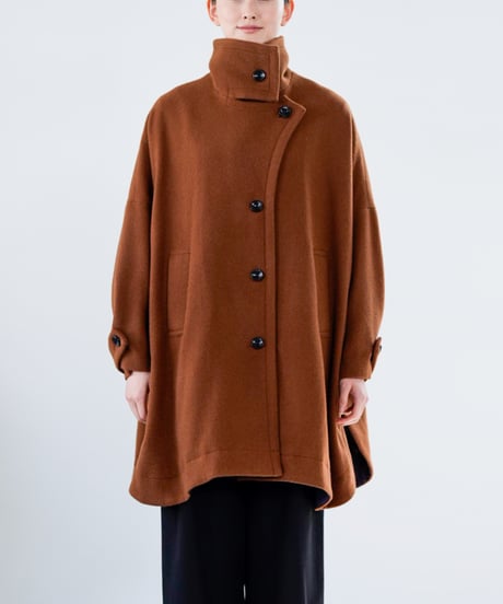 【Lallia Mu 25AW】2514141 スタンドカラーフレアコート