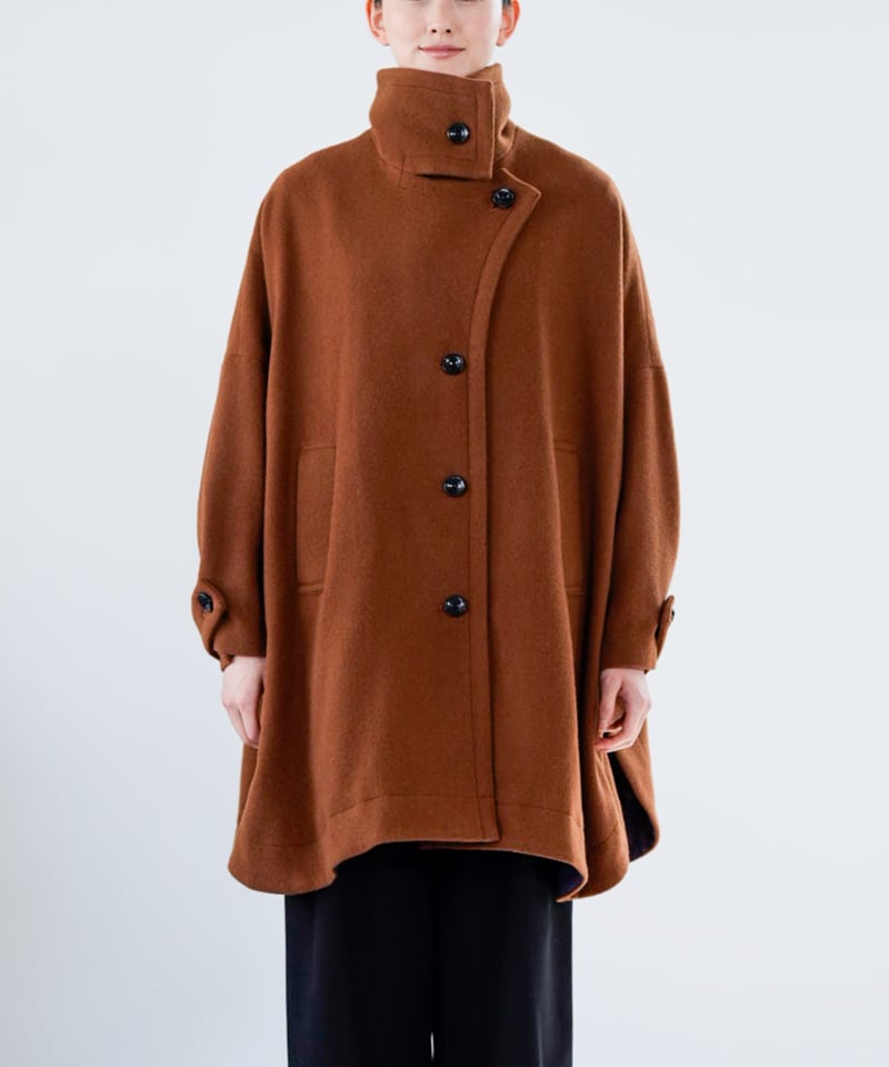 Lallia Mu 25AW】2514141 スタンドカラーフレアコート | selects