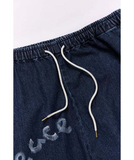 【FREERAGE】226AP317 "10oz DENIM" ラフ＆タフイージーパンツ -Hand Paint-／ALL WE NEED IS PEACE