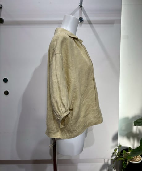 【cafune】625906　French linen form sleeve pullover