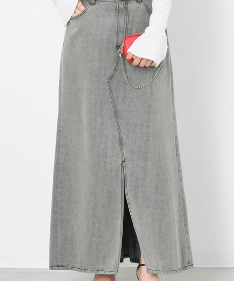 【MICA&DEAL】0125102022 AラインデニムロングSK
