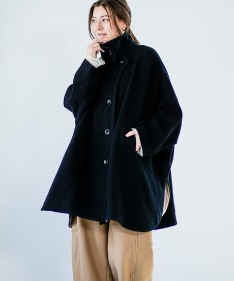 【Lallia Mu 26AW】2614180 スタンドカラーフレアコート