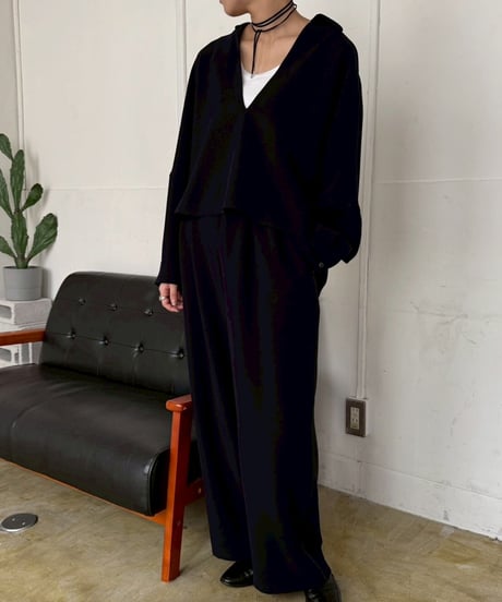 【cafune】535635 stretch georgette line pants