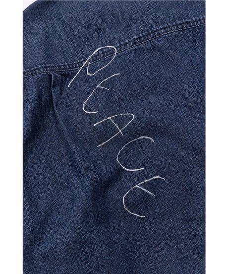 【FREERAGE】 226AS105 "10oz DENIM" CPOシャツ -Hand Paint-／ALL WE NEED IS PEACE