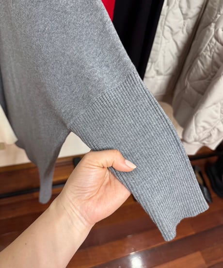 【siro de la bonte 26AW】R643107 32/2COTTON plating nylon  poncho pullover