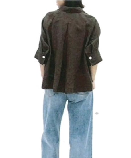【cafune】525908 French linen short shirt　フレンチリネンショートシャツ