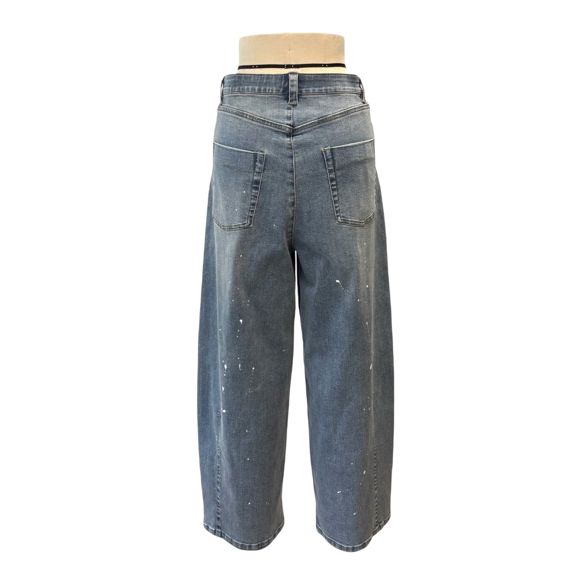 ayane 25AW】875815 ペイント加工バレルレッグデニムパンツ