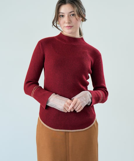 【Lallia Mu 26AW】2614430 シアープリーツカフリブニット