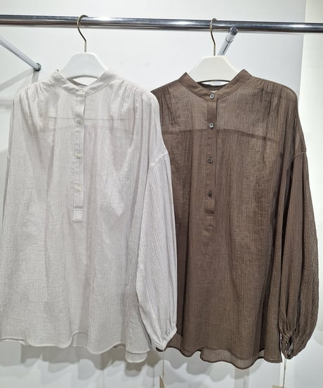 【cafune】625918 cotton stripe voile gather pullover