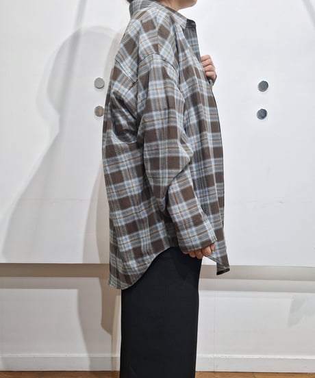 【cafune】625923 washer voile check shirt