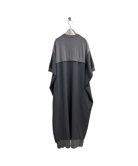 【ayane】  826513 ニットドッキングドルマンワンピース