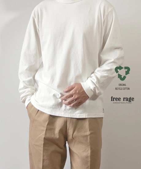 【free rage】 FRCC015 "Standard" リサイクルコットン長袖Tee (NEW ver,)