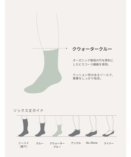 【BOODY】 クッションクウォータークルーソックス