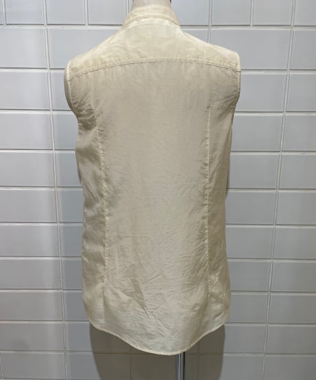 【BEATING HEART 】BB225M1 シルクコットンフリルノースリーブシャツ