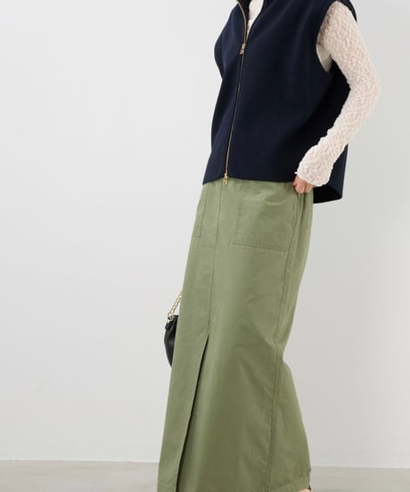 【MICA&DEAL】0125308248 ジップアップ畦ニットベスト