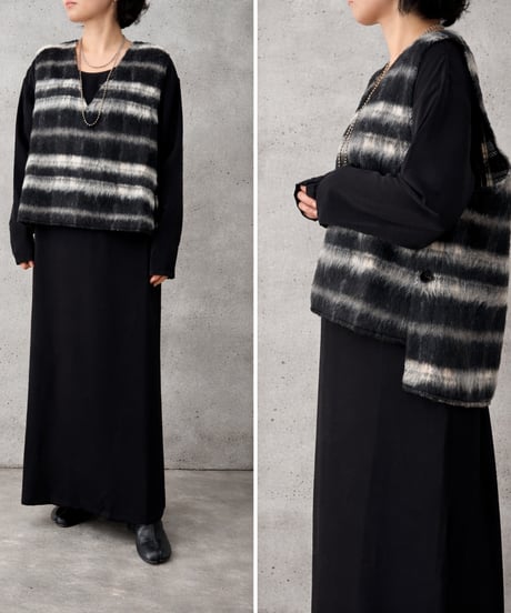 【siro de la bonte 26AW】R643309 CHECK shaggy design vest