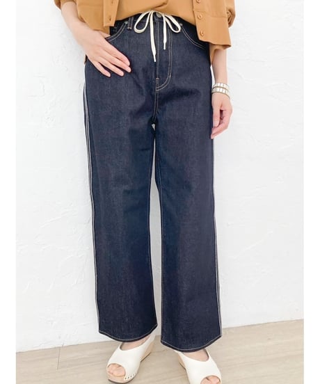 [le ciel de HARRISS] KP252-52084 Basic five-pocket denim with drawstring