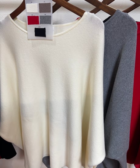 【siro de la bonte 26AW】R643107 32/2COTTON plating nylon  poncho pullover