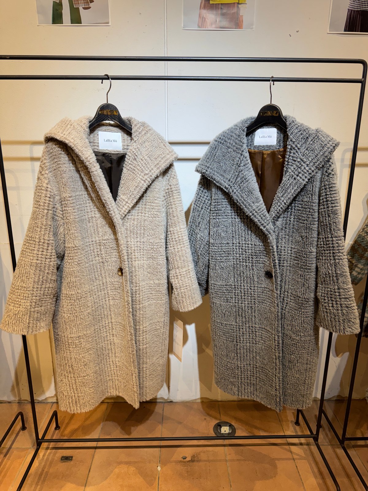 Lallia Mu 26AW】2614171 ビッグカラーチェックコート | selects