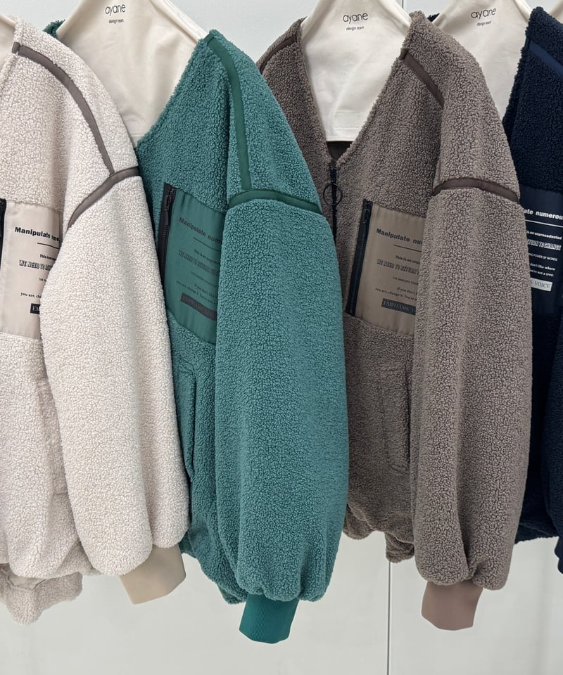 ayane early spring】896102 ノーカラー裏キルトボアブルゾン | se