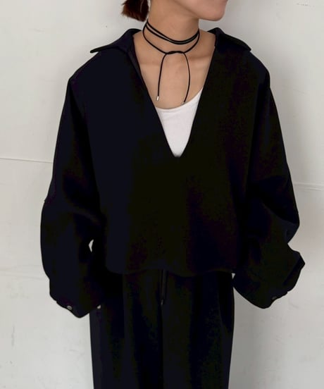 【cafune】535961/615961 stretch georgette skipper pullover