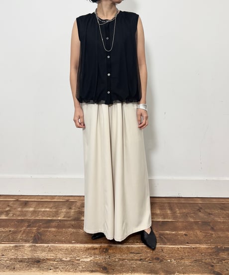 【siro de labonte 26SS】 R623201　balloon vest　2way着用可能　／　tulle docking