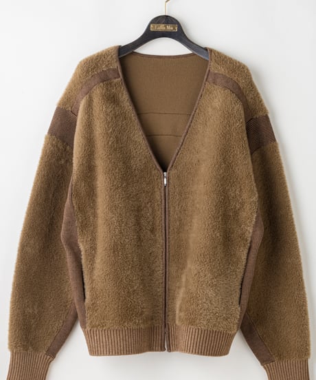 【Lallia Mu 26AW】2614438 バイカラーシャギーニットブルゾン